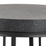Strington Round Bedside Table 1 Shelf in Matt Black