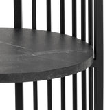 Strington Round Bedside Table 1 Shelf in Matt Black