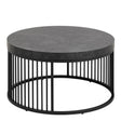 Strington Round Coffee Table in Matt Black 65x35cm