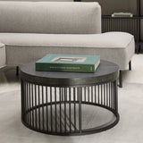 Strington Round Coffee Table in Matt Black 65x35cm
