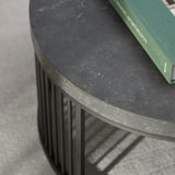Strington Round Coffee Table in Matt Black 65x35cm