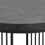 Strington Round Coffee Table in Matt Black 65x35cm