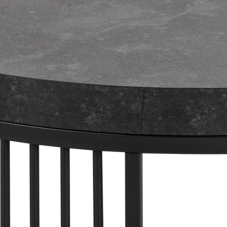 Strington Round Coffee Table in Matt Black 65x35cm