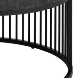 Strington Round Coffee Table in Matt Black 65x35cm