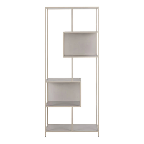 Seaford Tall Grey Metal Bookcase with 5 Shelves