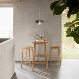 Barlow Bar Table in Matt Oak Includes 2 Barlow Bar Stool Without Back in Matt Oak