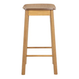 Barlow Bar Table in Matt Oak Includes 2 Barlow Bar Stool Without Back in Matt Oak