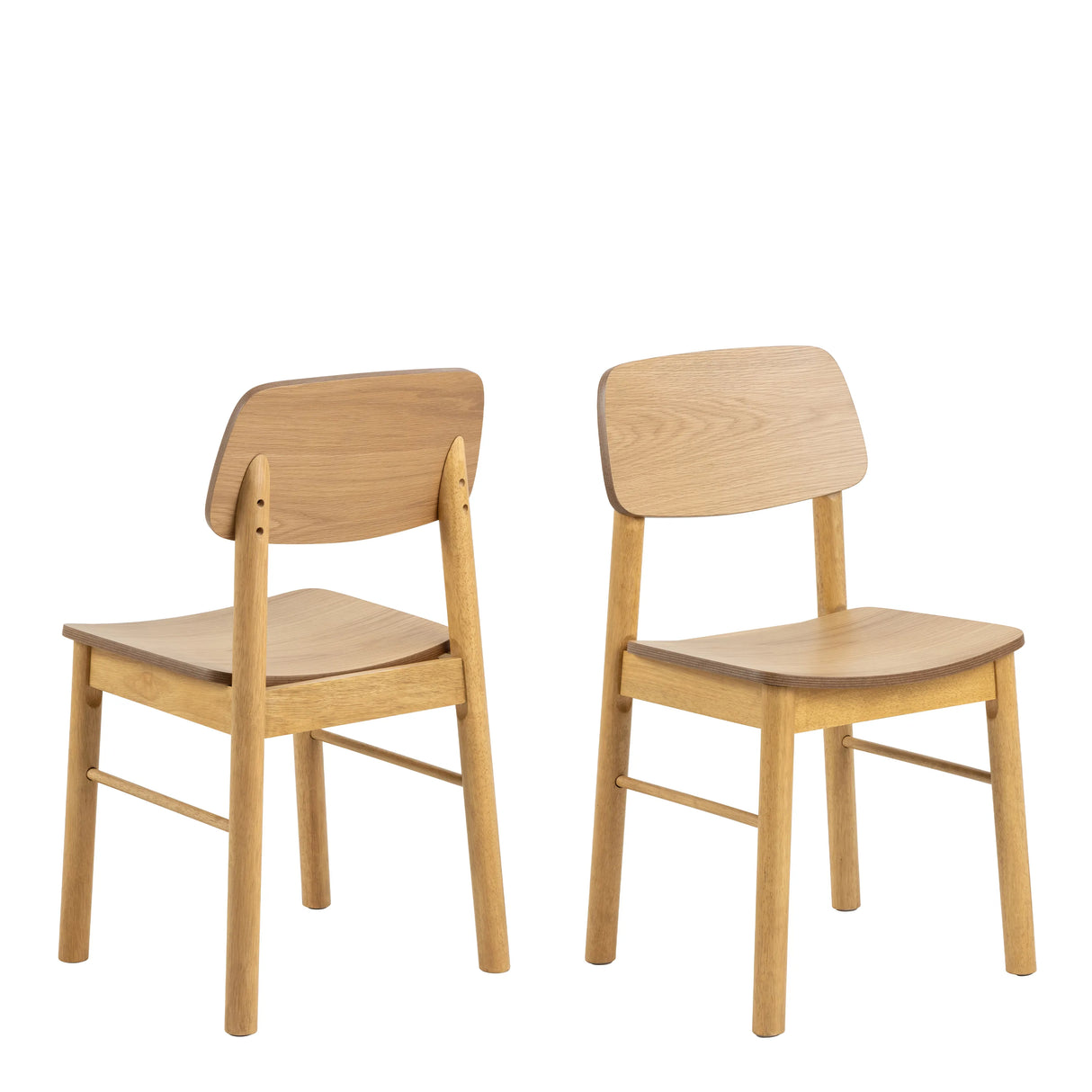 Barlow Rectangular Dining Table in Matt Oak includes 4 Barlow Dining Chair in Matt Oak
