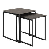 Katrine Square Coffee Table Set in Ceramic Black