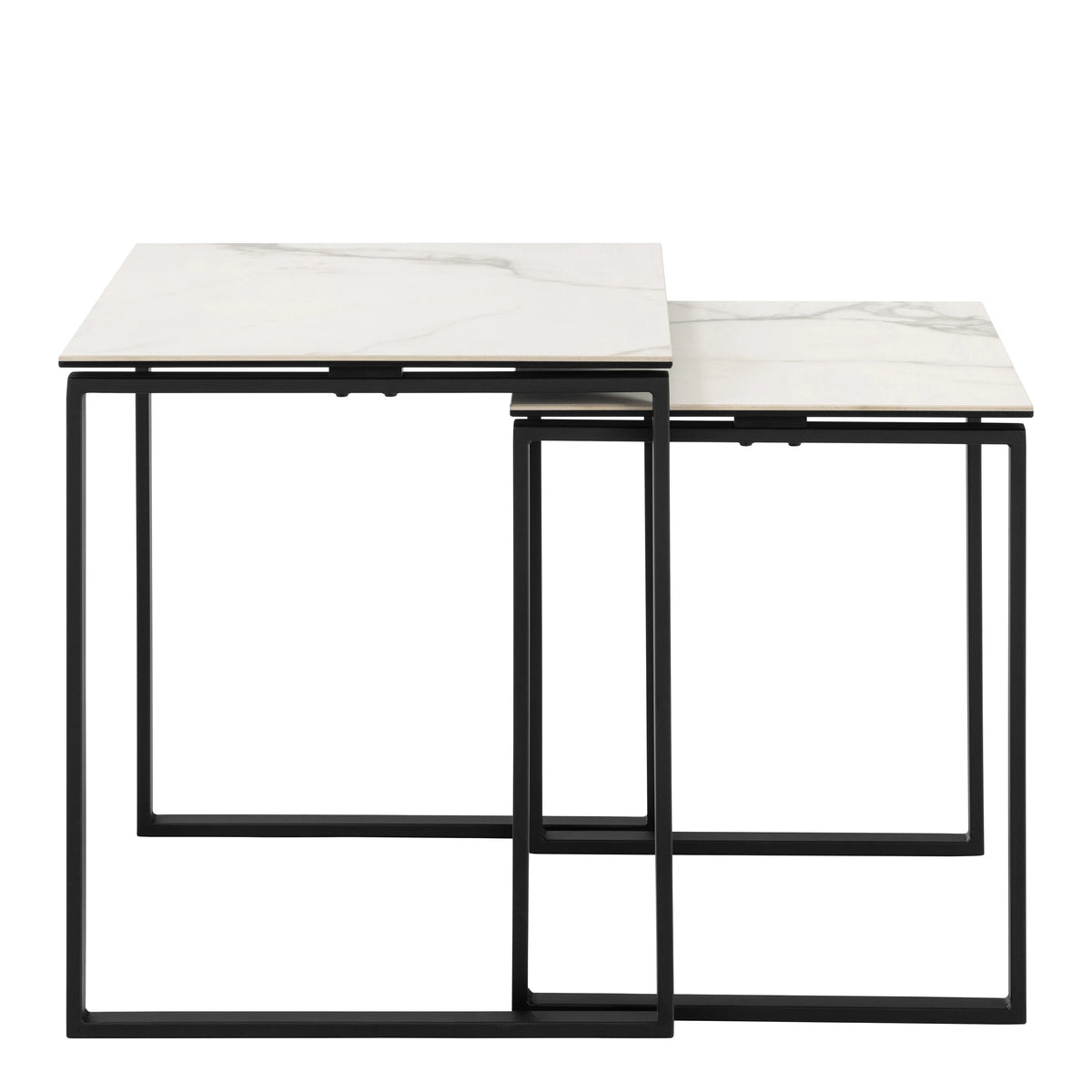 Katrine Square Coffee Table Set in Ceramic White