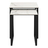 Katrine Square Coffee Table Set in Ceramic White