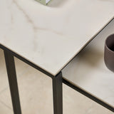 Katrine Square Coffee Table Set in Ceramic White