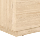 Dice Square and Rectangular Coffee Table Set of 2 in Travertine Rough Paper Effect