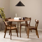 Roxby Round Dining Table in Walnut 105x76cm includes 4 Roxby Dining Chairs in Walnut