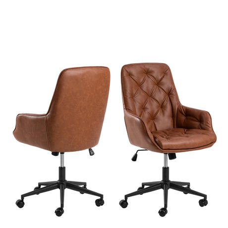 Erik Gas Lift Desk Chair in Brandy PU