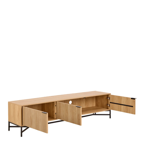 Jaipur TV Unit With 3 Doors 176cm Wide in Oak