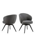 Darlene Dining Chair with Armrest and Swivel Function in Grey