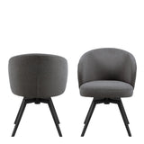 Darlene Dining Chair with Armrest and Swivel Function in Grey