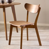 Roxby Round Dining Table in Walnut 120x76cm includes 4 Roxby Dining Chairs in Walnut