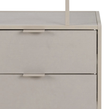 Seaford Tall Grey Metal 2 Drawer Bookcase with 4 Shelves