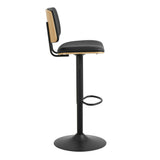 Owen Swivel Bar Stool With Height Adjustable Function in Matt Black