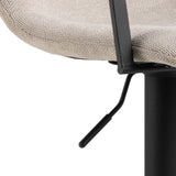 Pablo Swivel Beige Bar Stool With Adjustable Height Function Set of 2