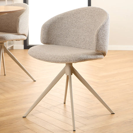 Ella Swivel Beige Dining Chair