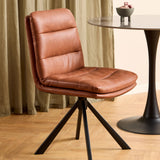 Dean Brandy PU Swivel Dining Chair Set of 2