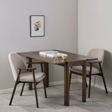 Leo Dining Chairs With Armrest in Monza Fabric Beige Set of 2