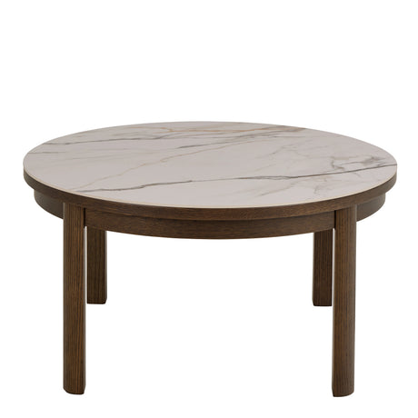 Southampton Round Coffee Table in Cream Ceramic 90x45cm