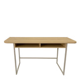 Darlington Console Table With 2 Open Shelves and Oak Top