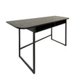 Darlington Console Table With Open Shelf and Oak Top in Black