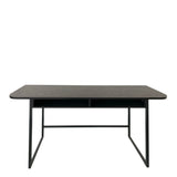 Darlington Console Table With Open Shelf and Oak Top in Black