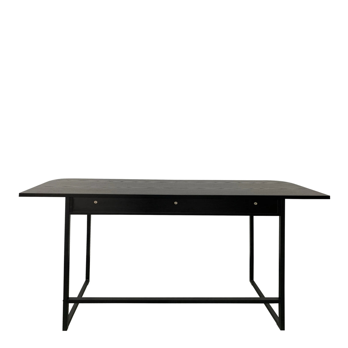 Darlington Console Table With Open Shelf and Oak Top in Black