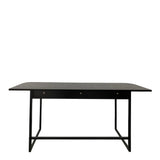 Darlington Console Table With Open Shelf and Oak Top in Black