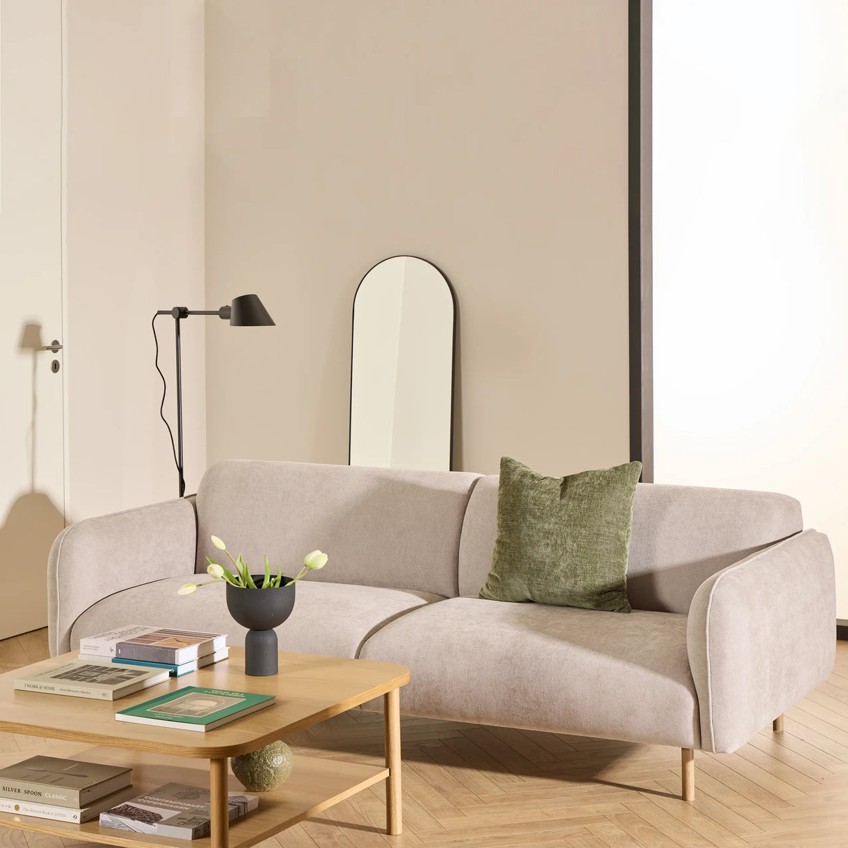 Westham 2.5 + 3 Seater Sofa Set in Fay Beige Fabric