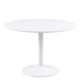 Ibiza Round Dining Table with White Top and White Base 110x74cm