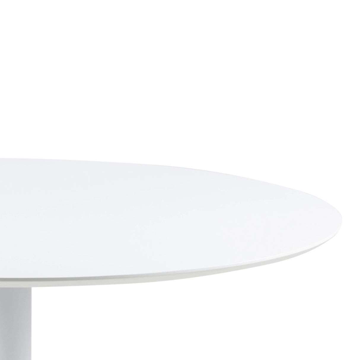 Ibiza Round Dining Table with White Top and White Base 110x74cm