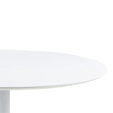 Ibiza Round Dining Table with White Top and White Base 110x74cm