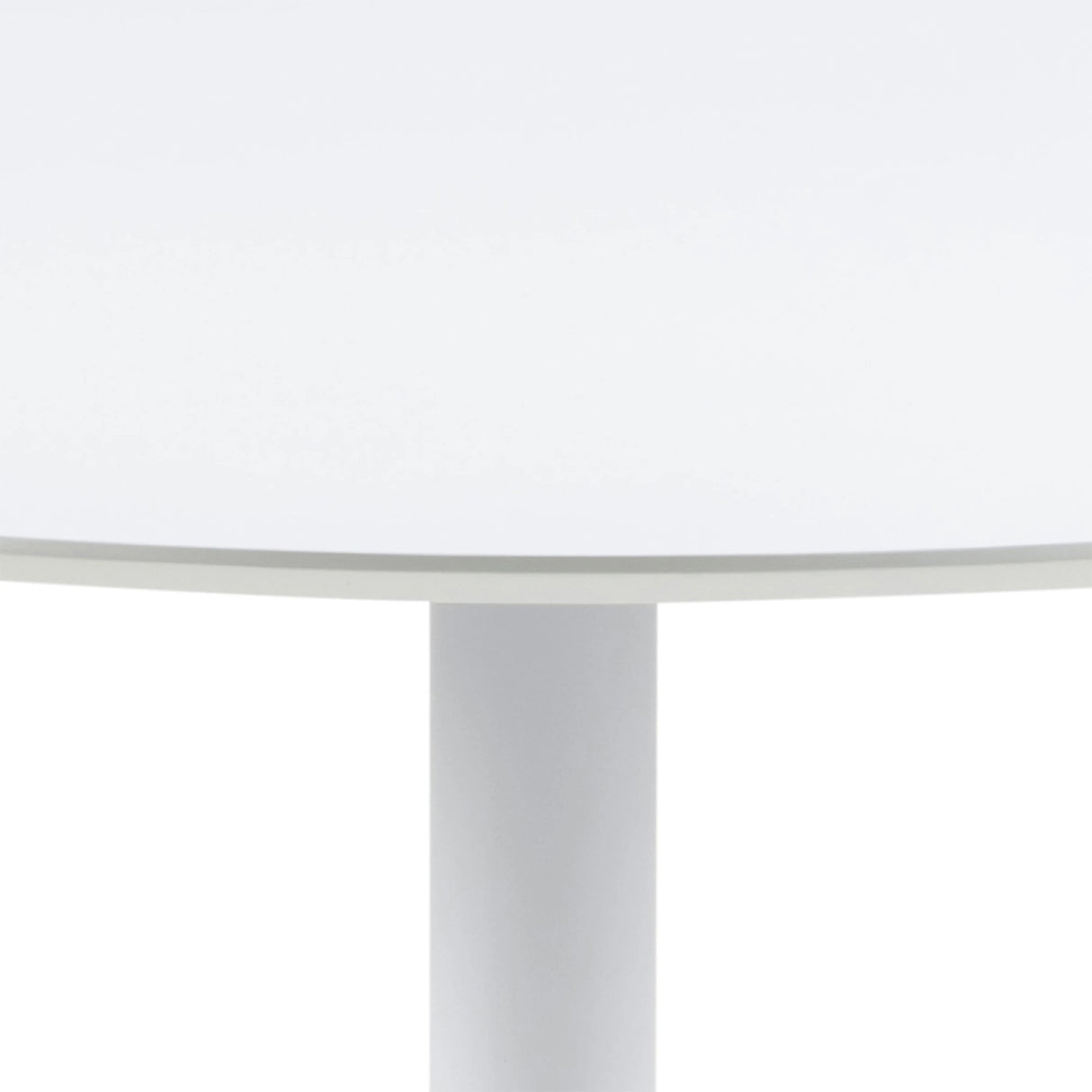 Ibiza Round Dining Table with White Top and White Base 110x74cm