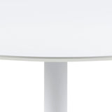 Ibiza Round Dining Table with White Top and White Base 110x74cm