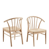 I_Duncan Round Dining Table in White Oak includes 4 Cassandra Dining Chair includes Armrest in White Oak