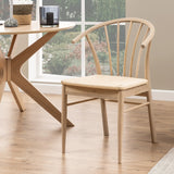I_Duncan Round Dining Table in White Oak includes 4 Cassandra Dining Chair includes Armrest in White Oak