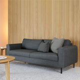 Omaha Set of 2 x 3 Seater Sofas in Basel Dark Grey Fabric