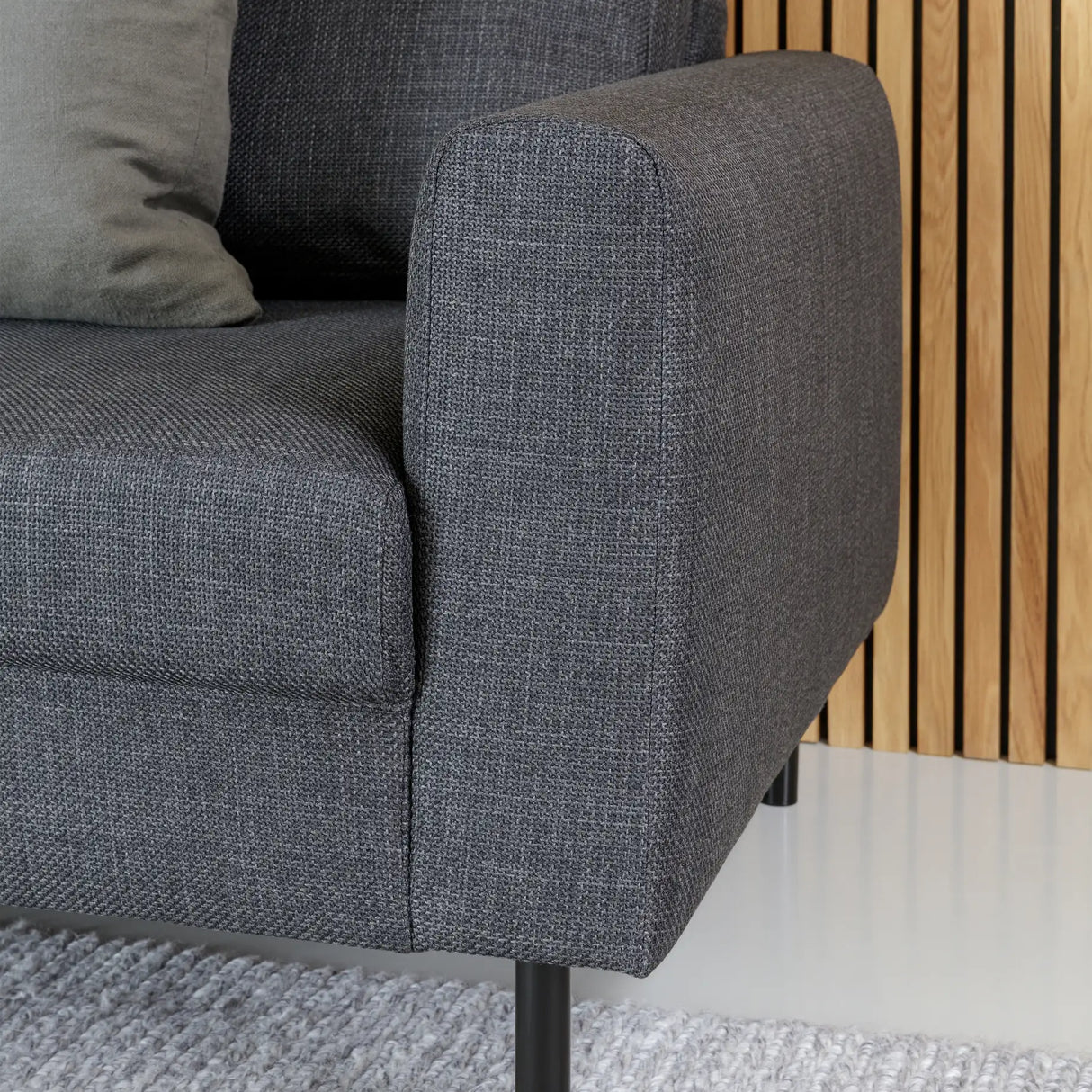 Omaha Set of 2 x 3 Seater Sofas in Basel Dark Grey Fabric