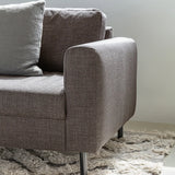 Omaha Set of 2 x 2 Seater Sofas in Basel Light Grey Brown Fabric