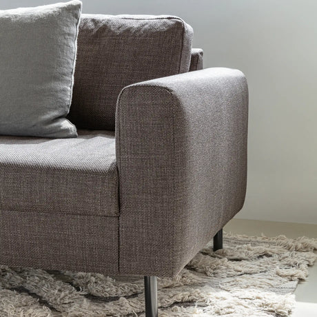 Omaha Set of 2 x 2 Seater Sofas in Basel Light Grey Brown Fabric