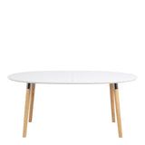 Belina Oval Dining Table in White and Oak