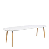 Belina Oval Dining Table in White and Oak