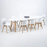 Belina Oval Dining Table in White and Oak